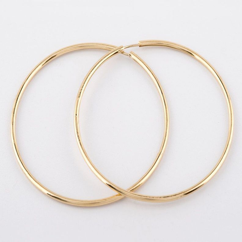 AROS ARGOLLAS 20MM LISOS ORO AMARILLO 18K-2
