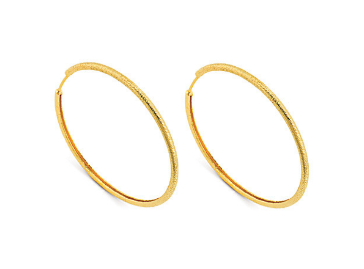 AROS ARGOLLAS 20MM LISOS ORO AMARILLO 18K-0