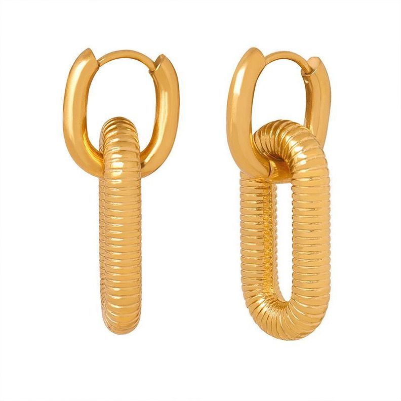 Aros Bano Oro 18k Argollas Doble Diseno Dorado