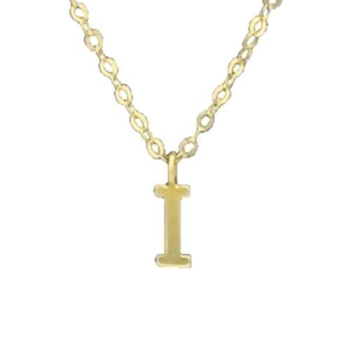 CADENA ESLABONES ORO 18K COLGANTE LETRA INICIAL I 18K-0