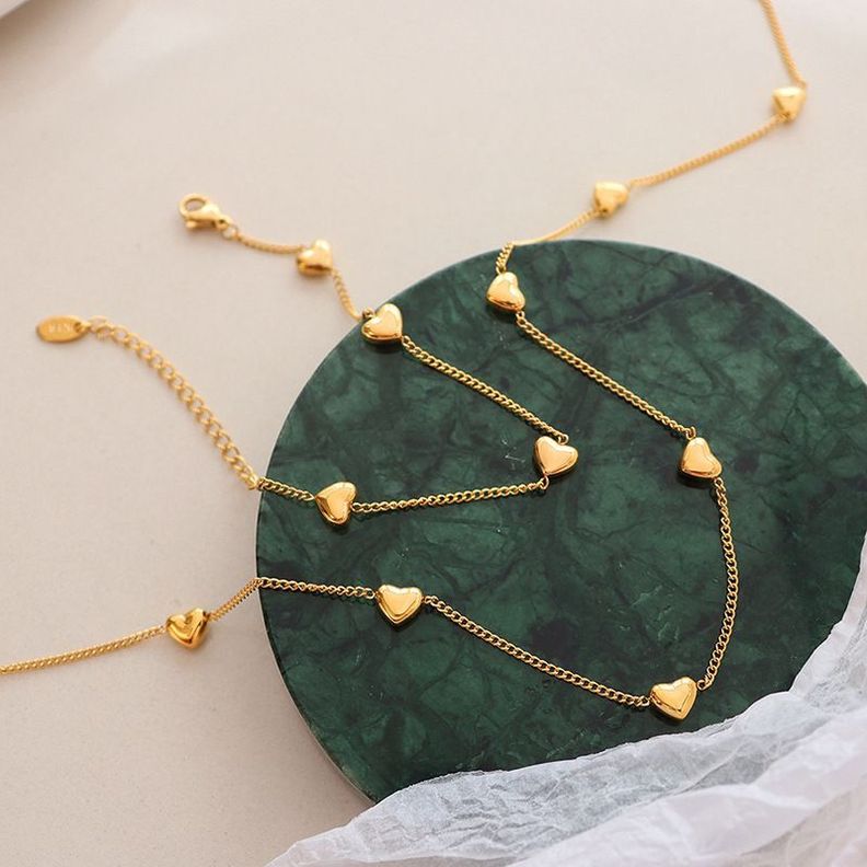 Pulsera Baño Oro Amarillo 18k Corazón-1