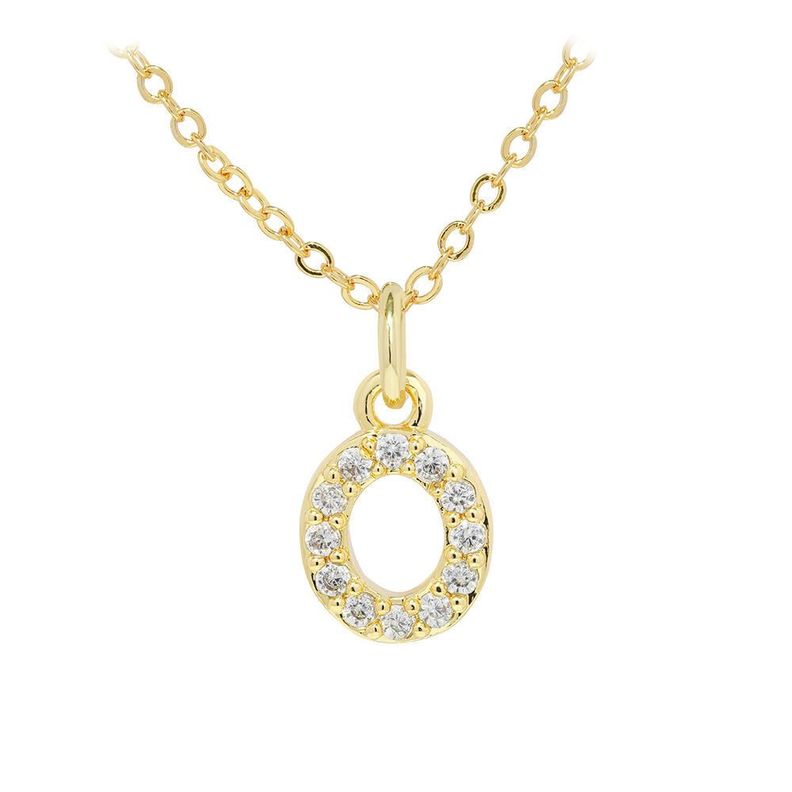 Collar Baño Oro 18k Letra Inicial Brillitos O-2