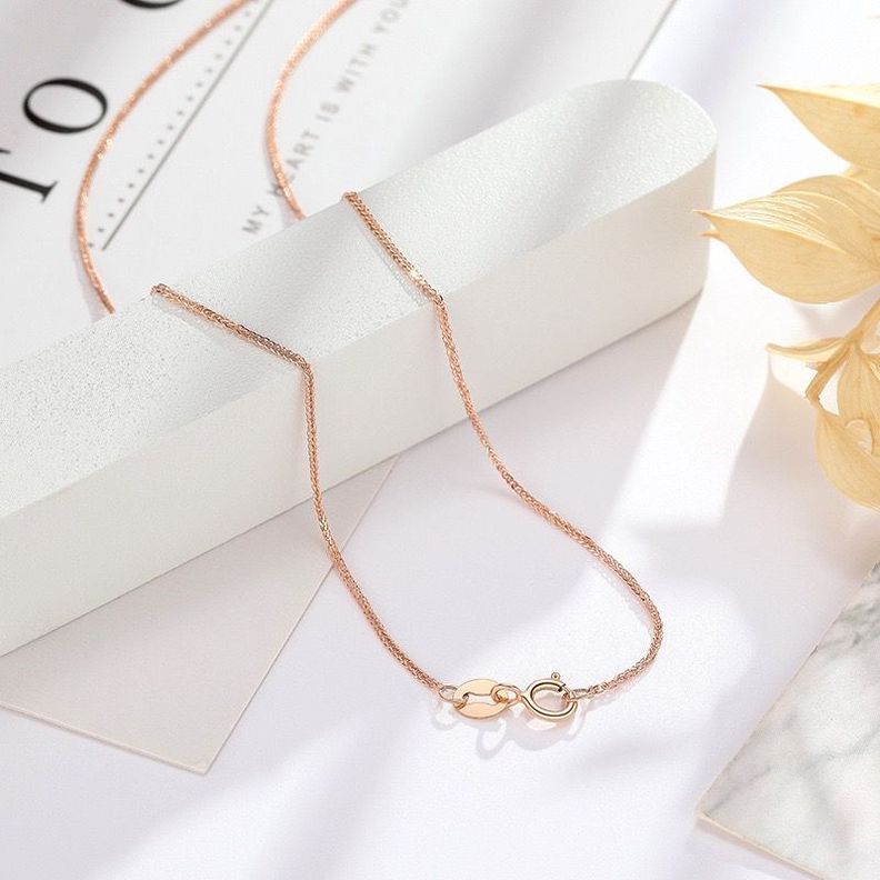 CADENA TEJIDA ORO ROSADO 18k-1