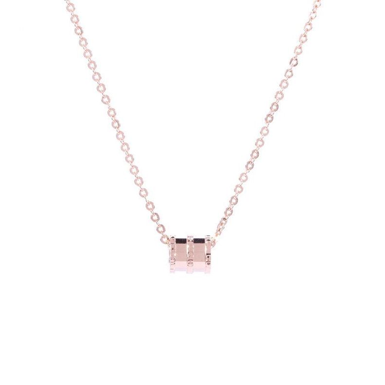 CADENA ESLABONES ORO ROSADO 18K CON COLGANTE TUBO-0