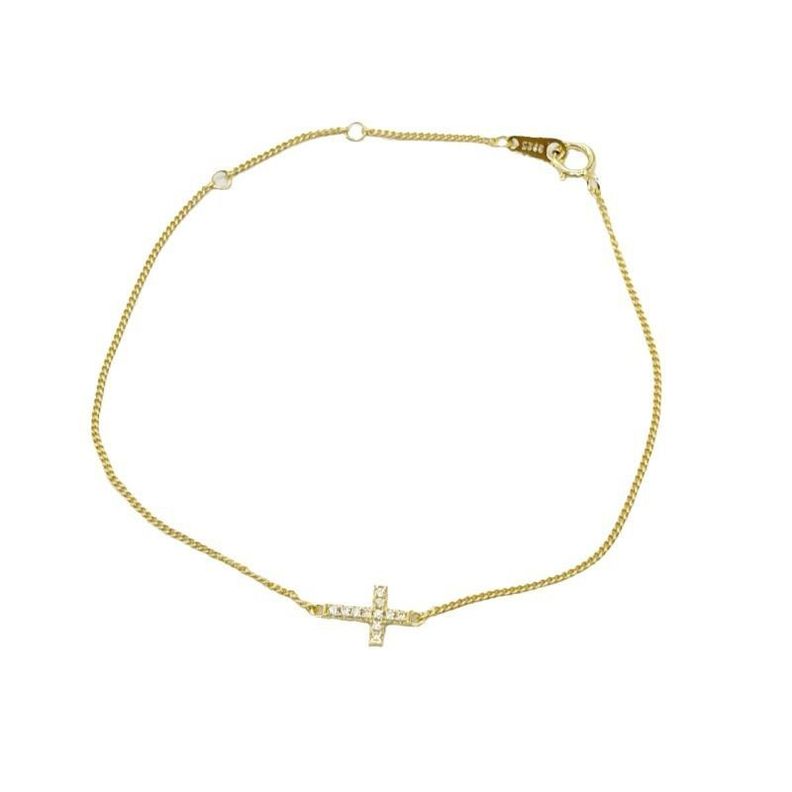 Pulsera Plata 925 Cruz Brillitos