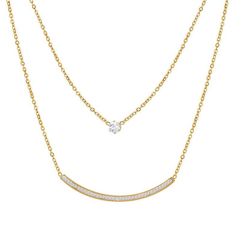Collar Baño De Oro Amarillo 18k Punto De Luz Sonrisa Circones-0