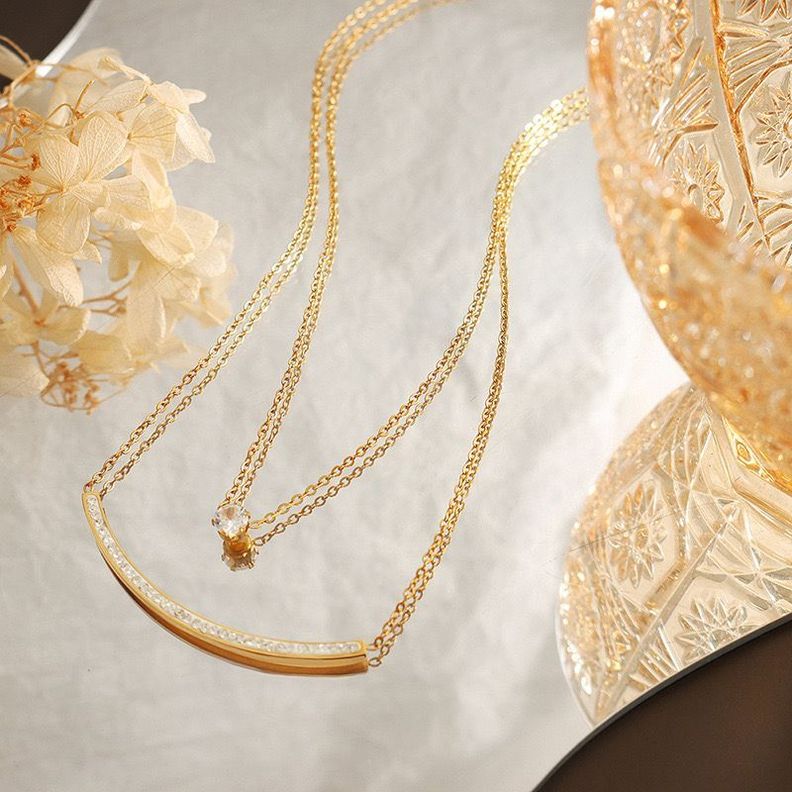 Collar Baño De Oro Amarillo 18k Punto De Luz Sonrisa Circones-2