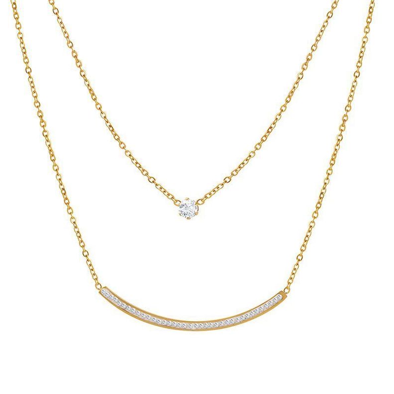 Collar Bano De Oro Amarillo 18k Punto De Luz Sonrisa Circones