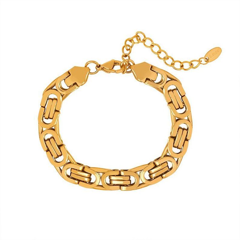 Pulsera Baño Oro 18k Bizantina