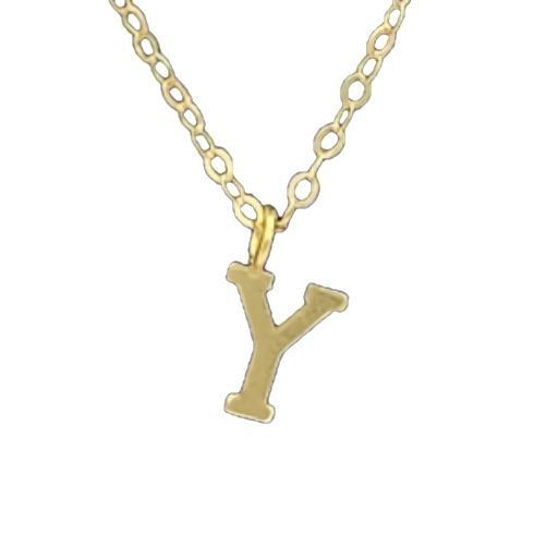 CADENA ESLABONES ORO 18K COLGANTE LETRA INICIAL Y 18K-0