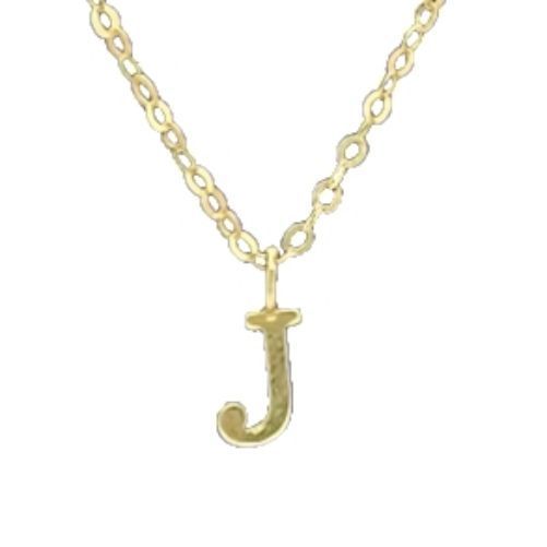 Cadena Eslabones Oro Amarillo 18k Colgante Letra Inicial J 18k-0