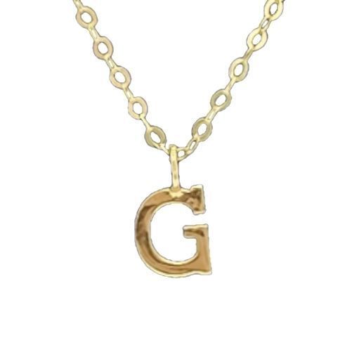 Cadena Eslabones Oro Amarillo 18k Colgante Letra Inicial G 18k-0