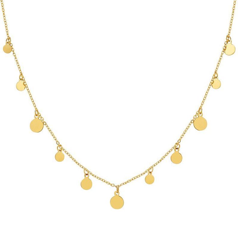 Collar Baño Oro Amarillo 18 Kilates Círculos-0