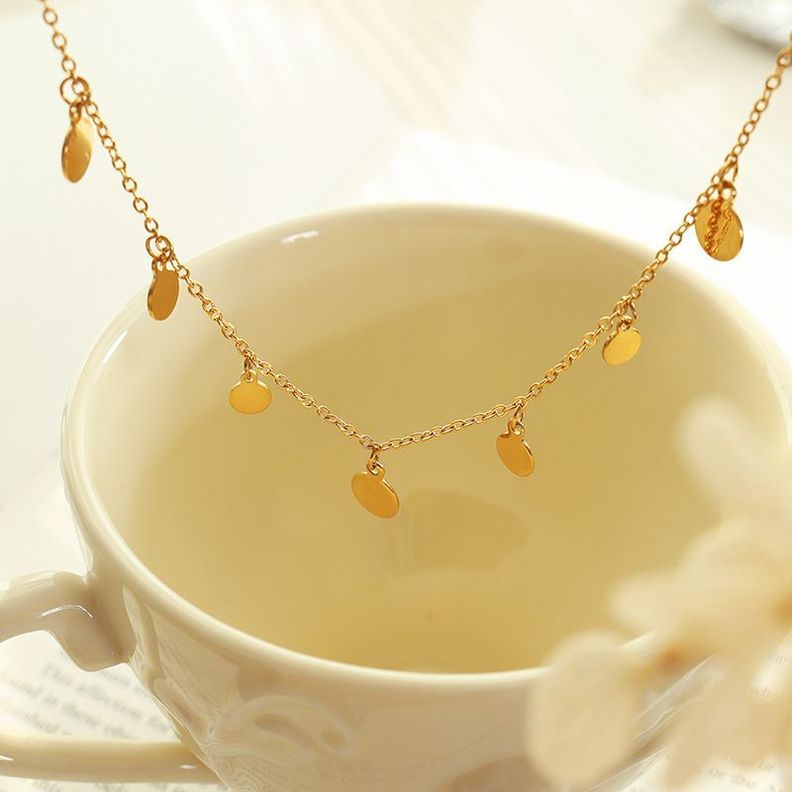 Collar Baño Oro Amarillo 18 Kilates Círculos-1