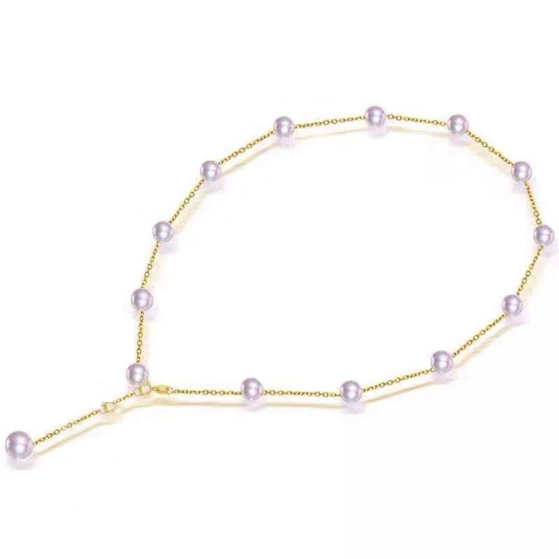 Cadena Eslabones Oro Amarillo 18k Perlas De Rio-0