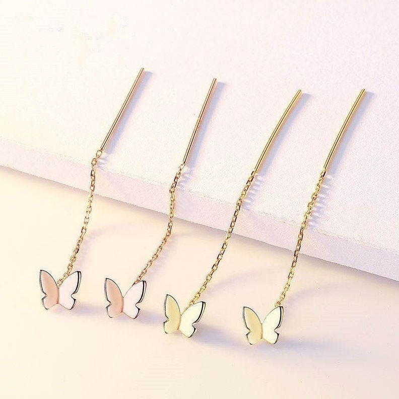 AROS LARGOS CADENA MARIPOSA ORO AMARILLO 18K-2