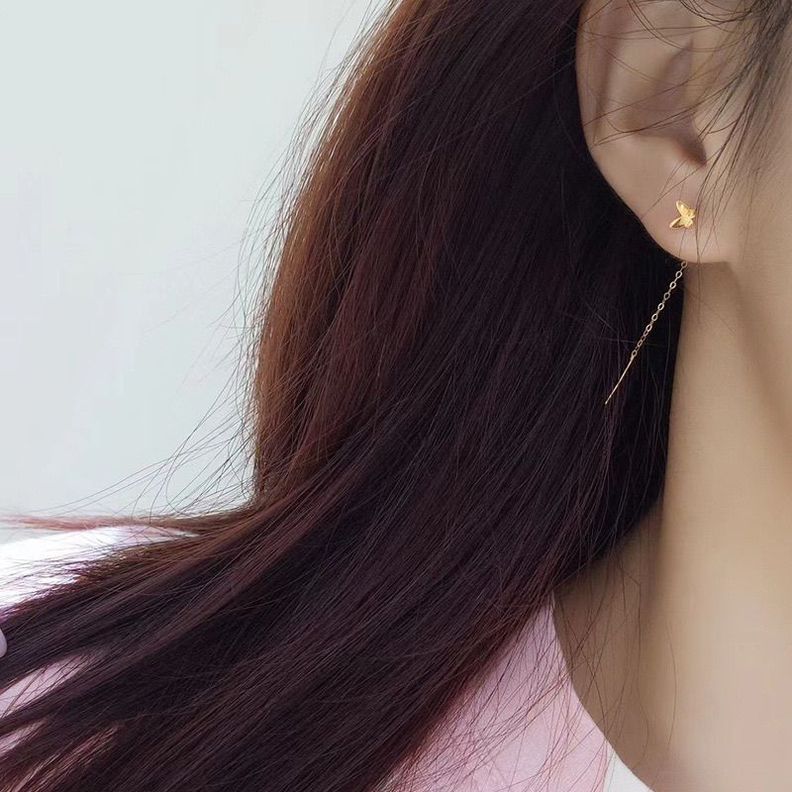 AROS LARGOS CADENA MARIPOSA ORO AMARILLO 18K-3