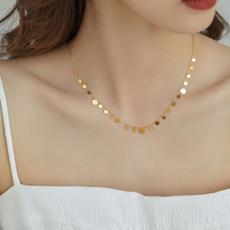Cadena De Eslabones Oro Amarillo 18K Círculos Oro 18k-2