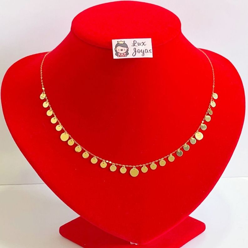 Cadena De Eslabones Oro Amarillo 18K Círculos Oro 18k-3