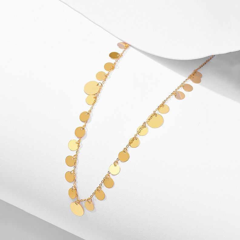 Cadena De Eslabones Oro Amarillo 18K Círculos Oro 18k-1