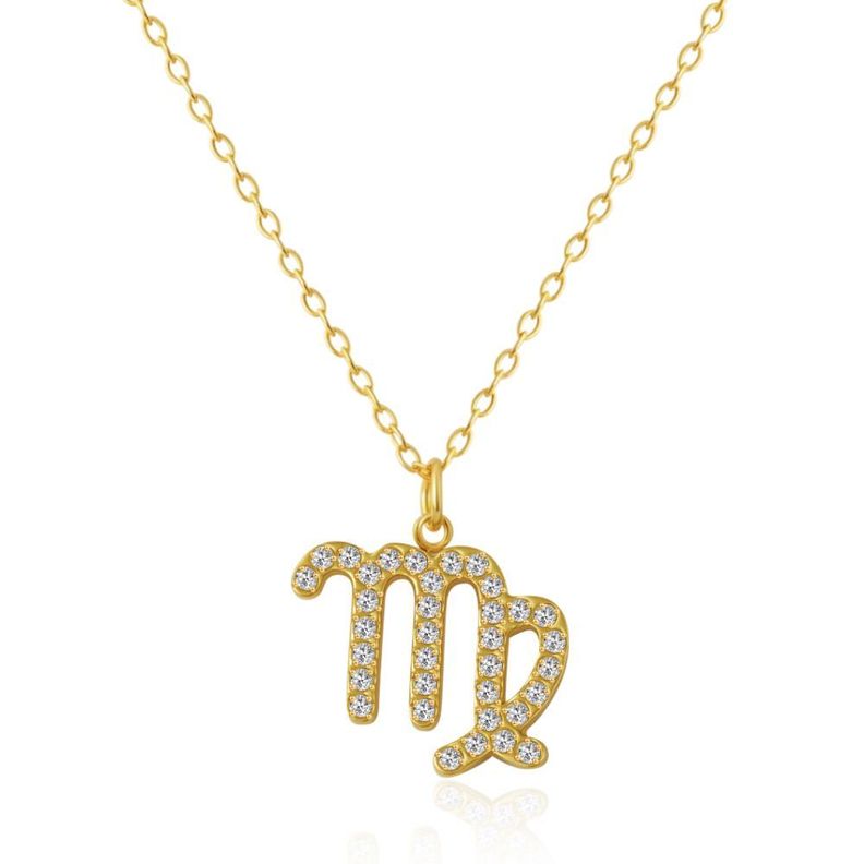 Collar Bano Oro 18k Signo Zodiaco Virgo Dorado