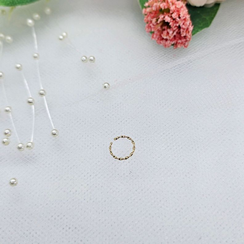 Aro Piercing Nariz Argolla Enroscada Oro 18 Kilates Nacional-1