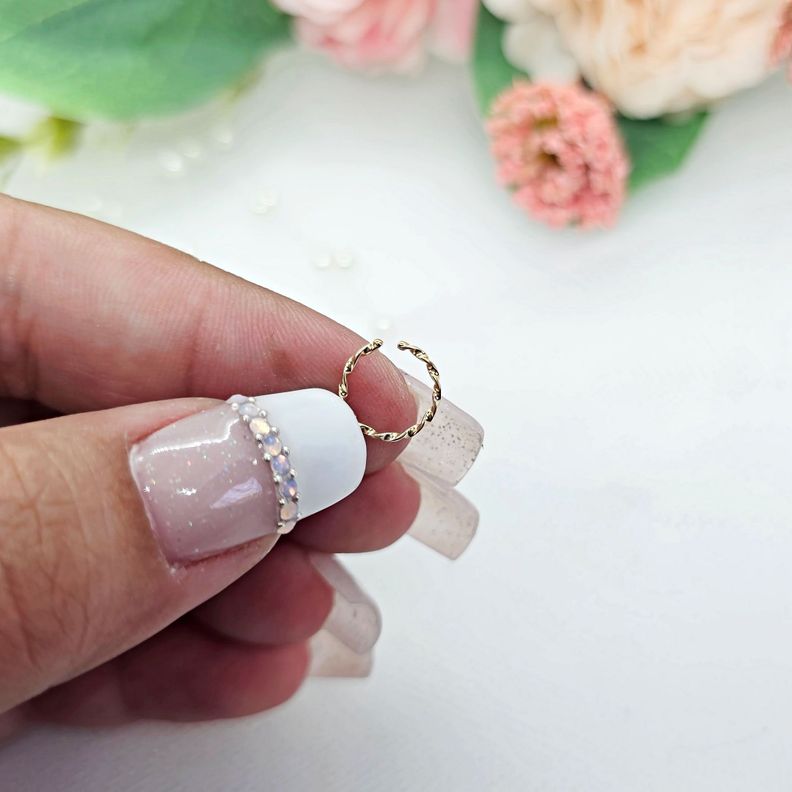Aro Piercing Nariz Argolla Enroscada Oro 18 Kilates Nacional-2