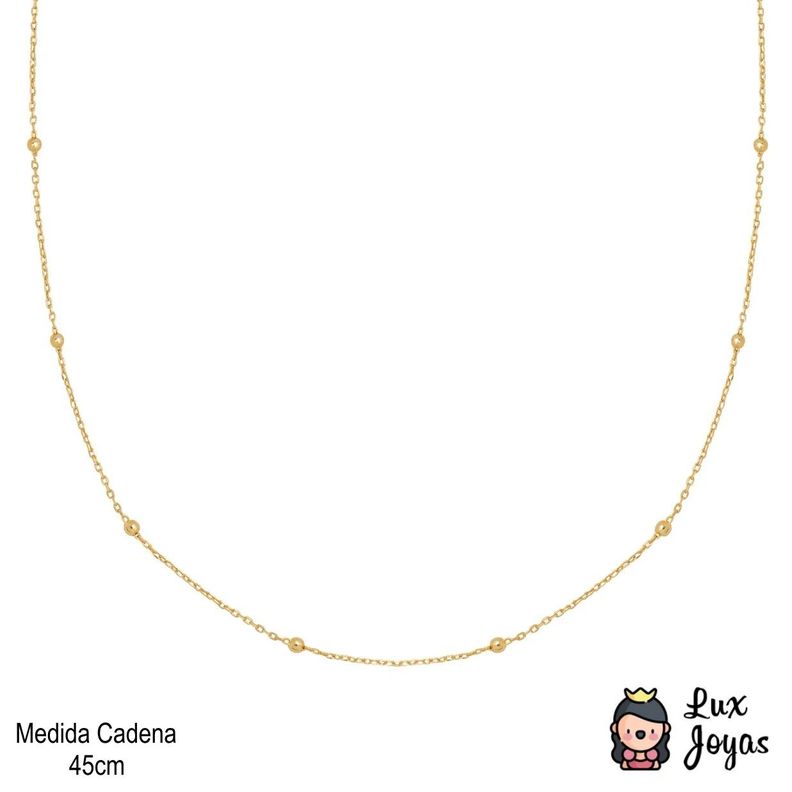 Cadena Pelotitas Oro Au750 - 18k Italiano-2