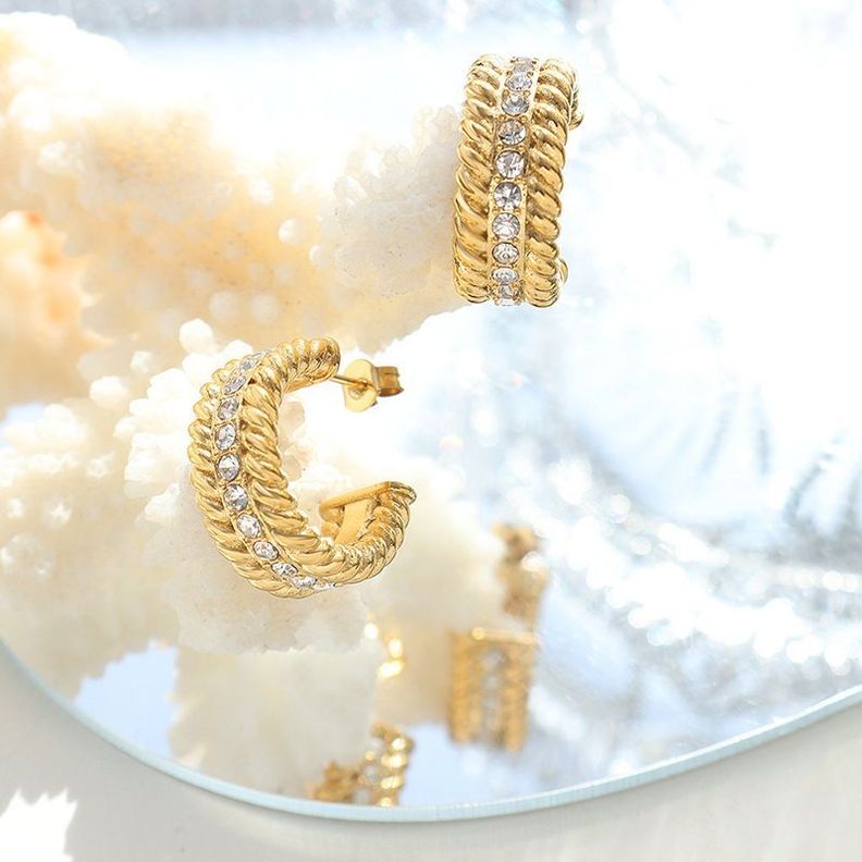 Aros Baño Oro Amarillo 18k Media Argolla Circones-1
