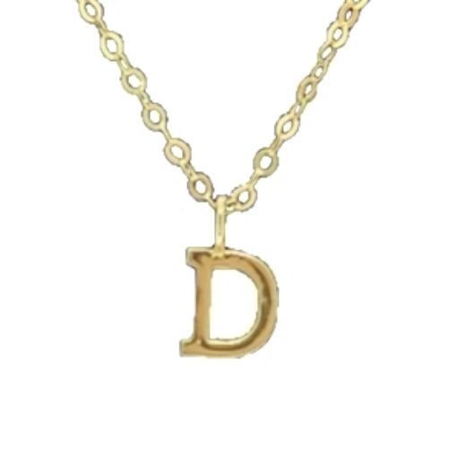 CADENA ESLABONES ORO 18K COLGANTE LETRA INICIAL D 18K-0