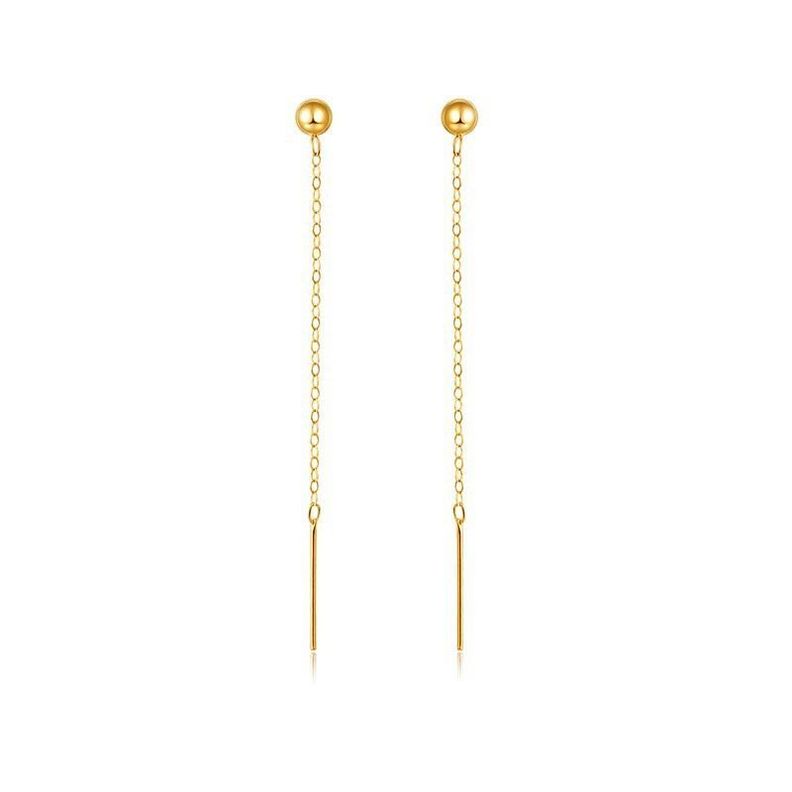 AROS LARGOS CADENA PELOTITA ORO AMARILLO 18K-0