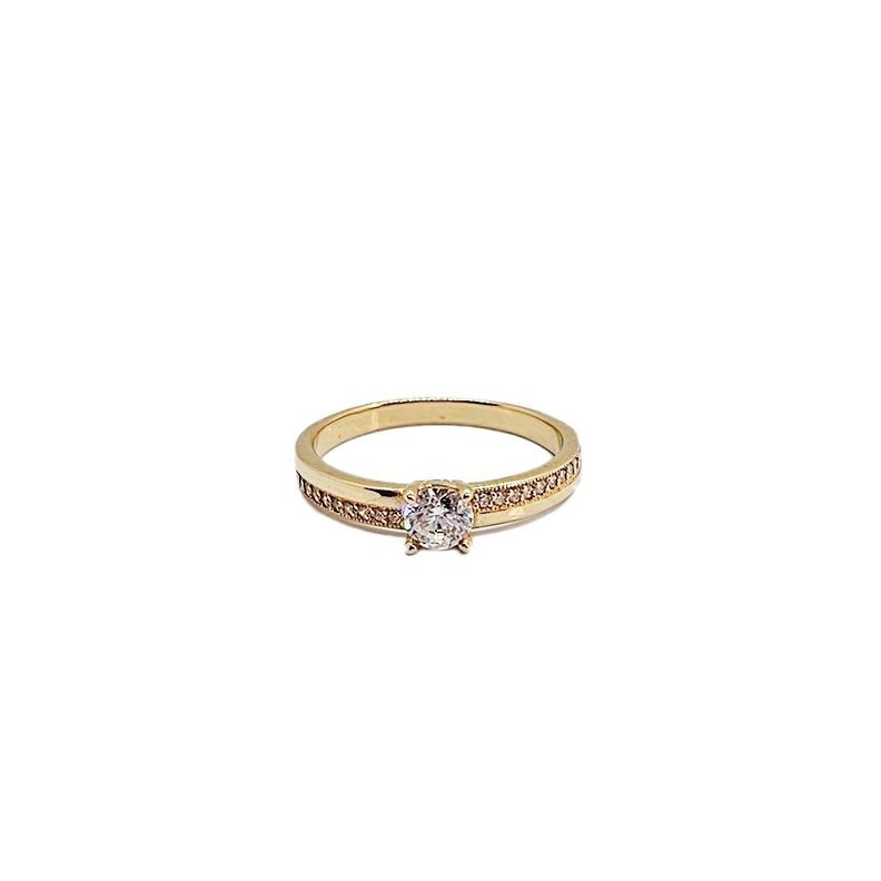 Anillo Solitario Circones Oro 18 Kilates Nacional-0