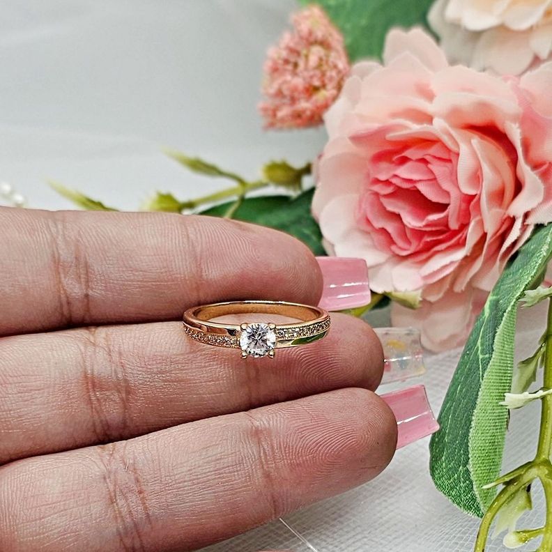 Anillo Solitario Circones Oro 18 Kilates Nacional-2