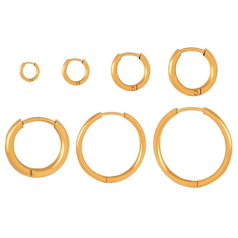 Aros Bano Oro 18k Argollas Lisas 19mm Dorado