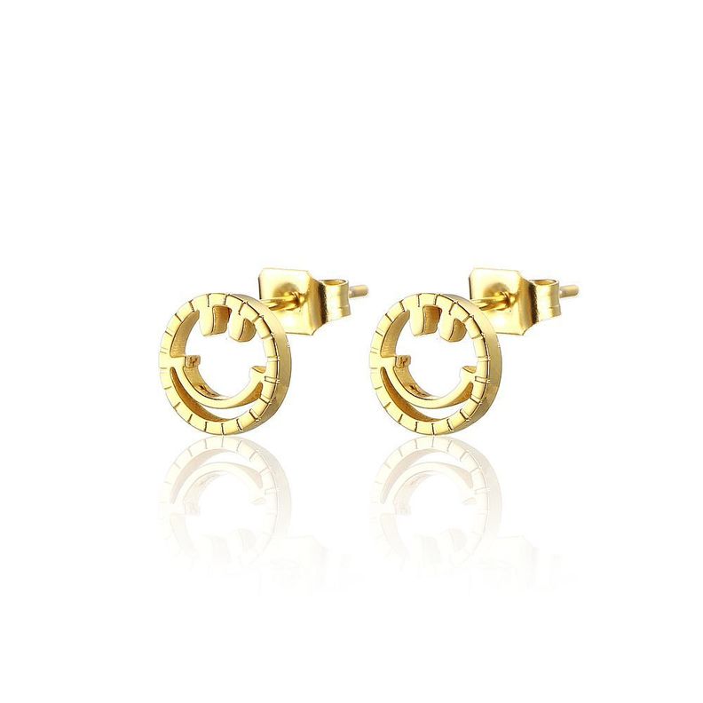 Aros Bano Oro Amarillo 18k Pegados Smile Dorado