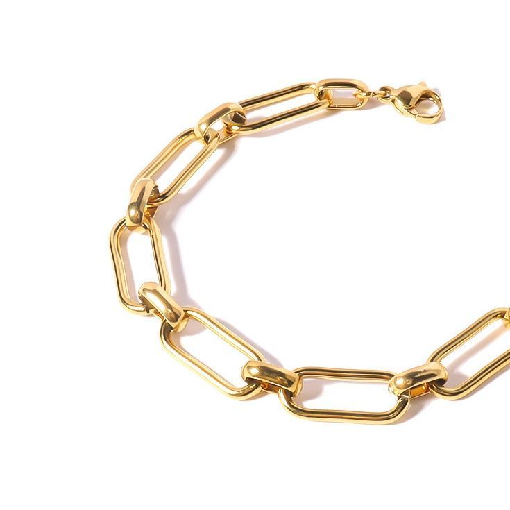 Collar Bano Oro 18k Eslabones L Plano Dorado
