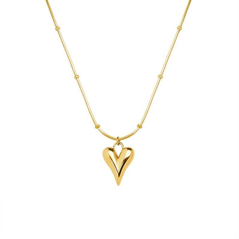 Collar Bano Oro Amarillo 18 Kilates Cola Topo Pelotitas Corazon Dorado