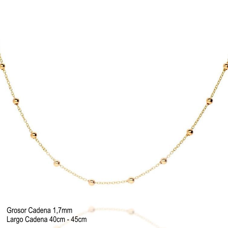 Cadena Baño Oro Amarillo 18 Kilates Eslabones Pelotitas L-4