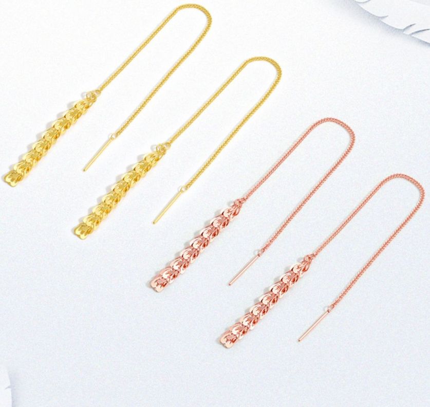 AROS LARGOS CADENA COLA DE FÉNIX ORO AMARILLO 18K-2