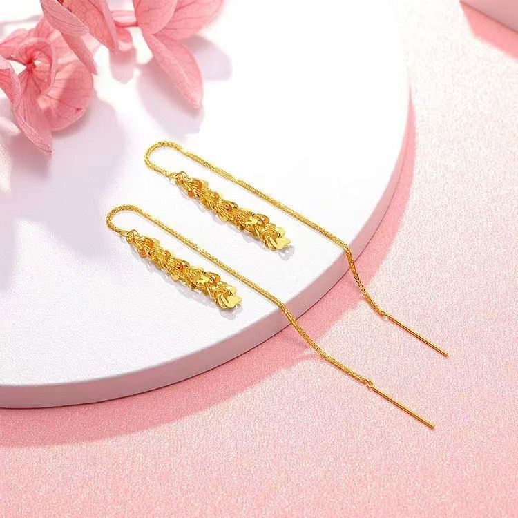 AROS LARGOS CADENA COLA DE FÉNIX ORO AMARILLO 18K-1