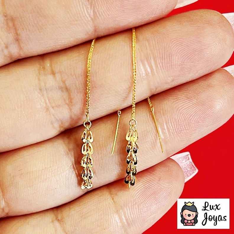 AROS LARGOS CADENA COLA DE FÉNIX ORO AMARILLO 18K-4