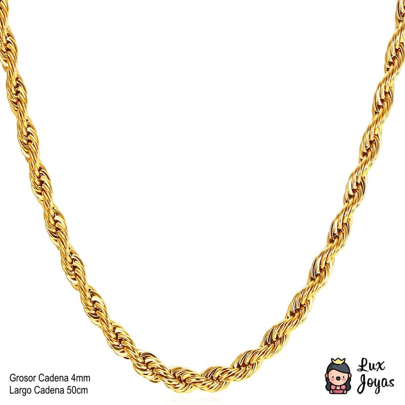 Cadena Baño Oro Amarillo 18k Turbillon L-5