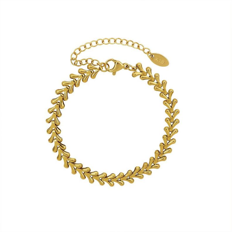 Pulsera Bano Oro Amarillo 18k Diseno V Dorado