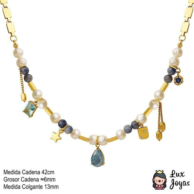 Collar Baño Oro 18k Perla Galaxia-5