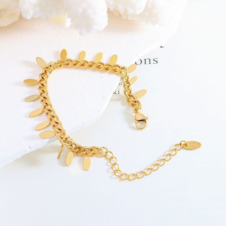 Pulsera Baño Oro Amarillo 18k Grumet Chiches Ovalado-1