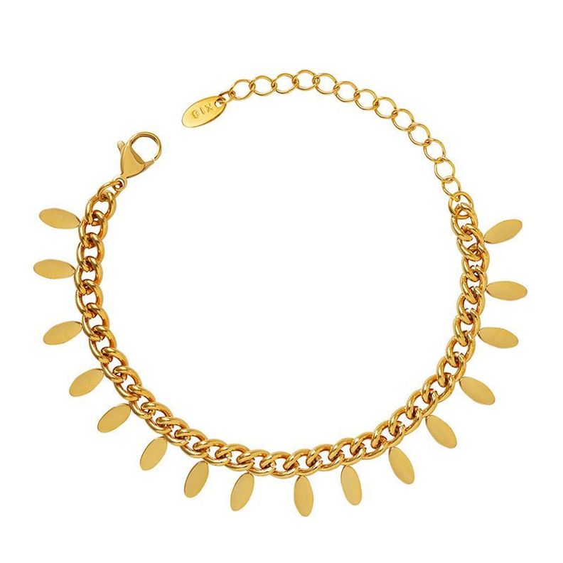 Pulsera Baño Oro Amarillo 18k Grumet Chiches Ovalado-0