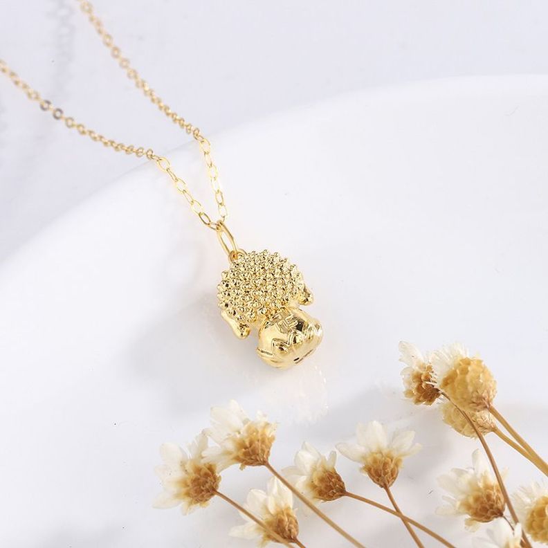 CADENA ESLABONES ORO AMARILLO 18K COLGANTE BUDA FELIZ JADE 18K-3