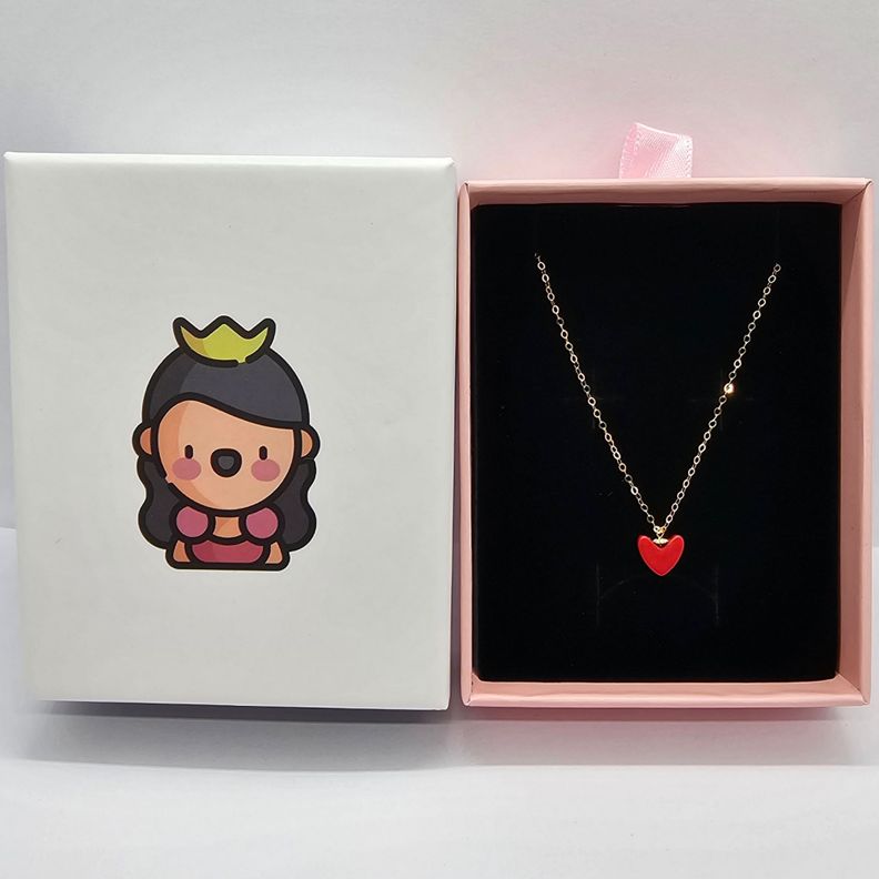 CADENA ESLABONES ORO AMARILLO 18K COLGANTE CORAZÓN ÁGATA ROJO DE PROTECCIÓN-5