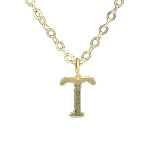 CADENA ESLABONES ORO 18K COLGANTE LETRA INICIAL T 18K-0