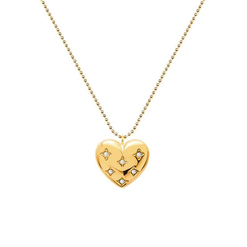 Collar Baño Oro 18 Kilates Corazón L Circones-0